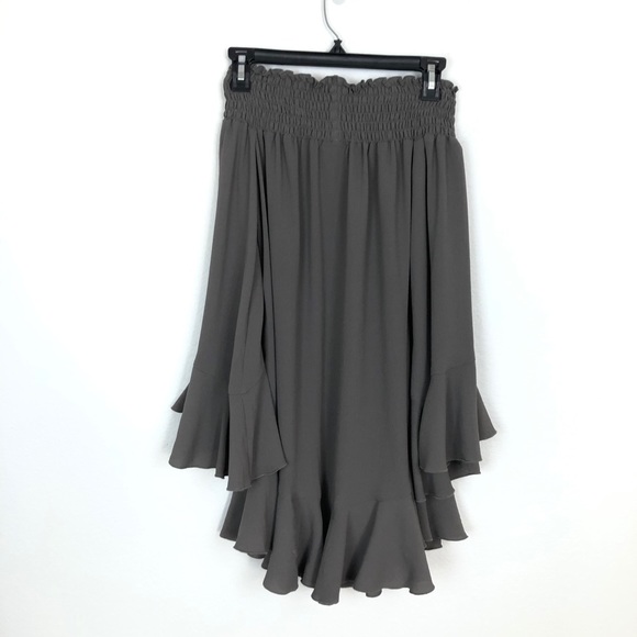 Nookie Mykonos Off the Shoulder Frill Mini Dress Khaki Olive Green Size XS - Picture 10 of 10